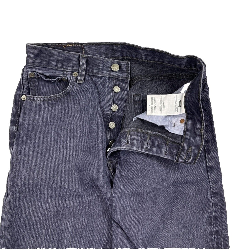Levis 501 Button Fly Straight Leg Jeans Men's 31X32‎ Blue  Meas. 28x29  VTG.